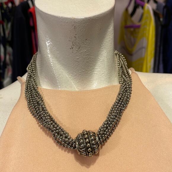 Vintage Metal Necklace Silver - Picture 1 of 6